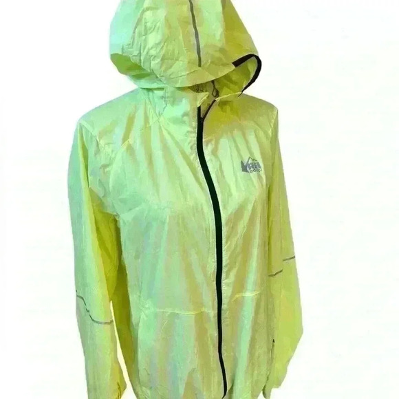 REI Lightweight Running Jacket 💛 Neon Florescent Yellow - Picture 4 of 6